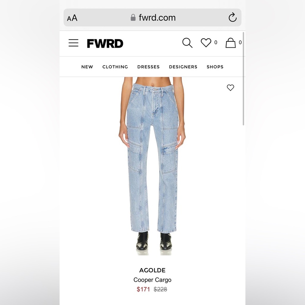 Agolde Cargo Jeans Denim Sz 31